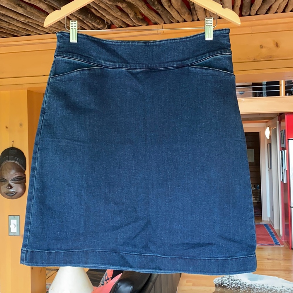 Talbots Petite Size 8 Jean Skirt Pull Up